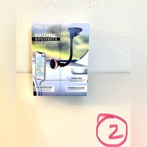 Magnetic Gooseneck Car Mount - Black